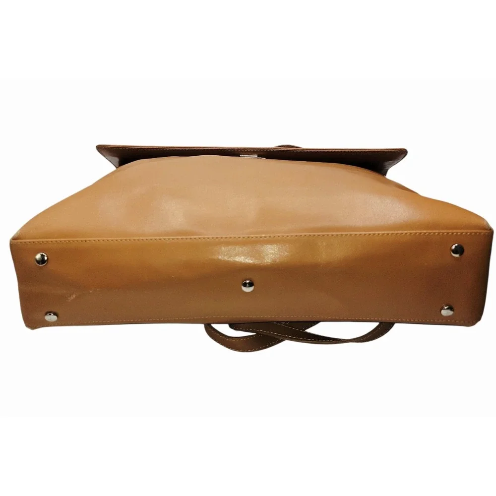 Lamarthe Paris Tan Leather Satchel Handbag Top Handle Bag - Picture 10 of 16